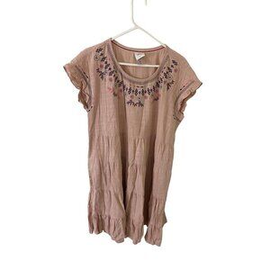 Knox Rose Women's Dusty Rose Sleeveless Embroidered Dress - XXL